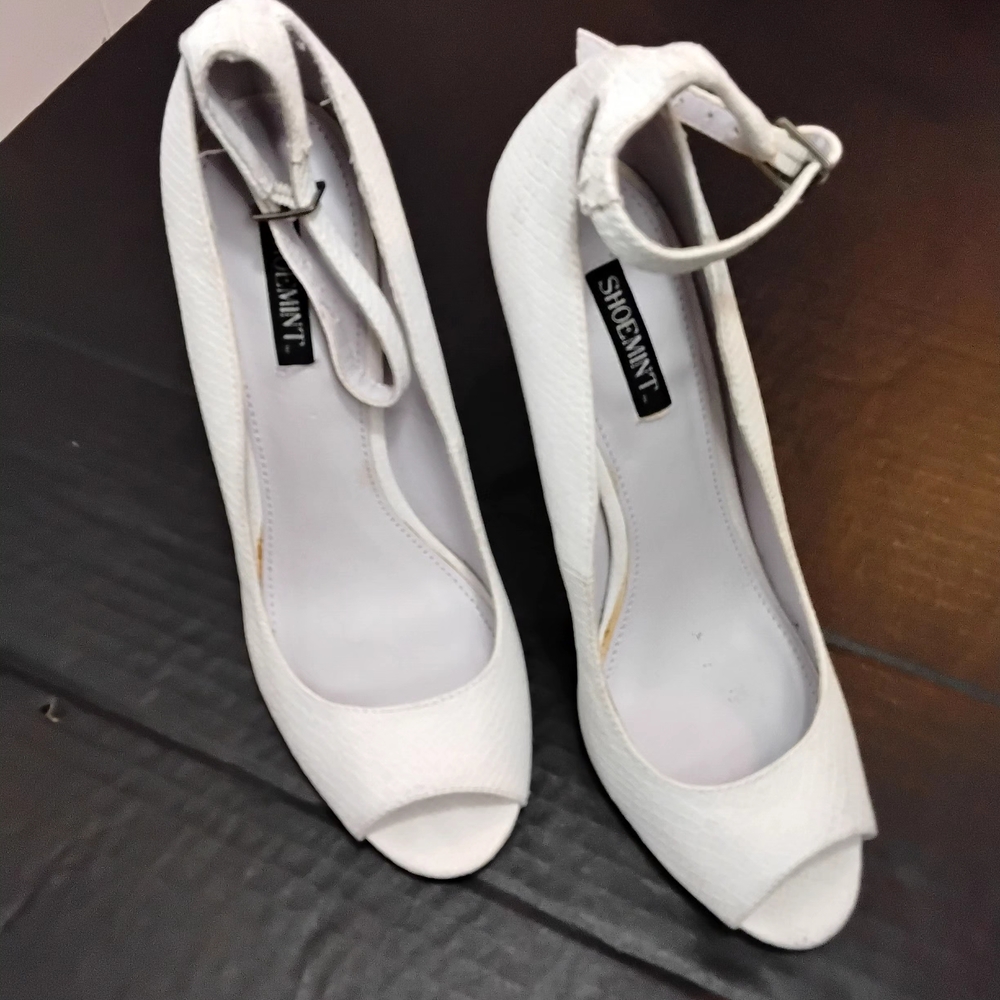 Elegant White Peep-Toe Heels